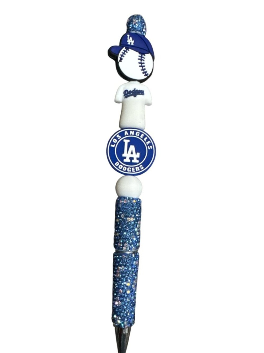 Los Angeles Dodgers Glitter Baseball-Themed Pen For Kids And Fans Blue & White C